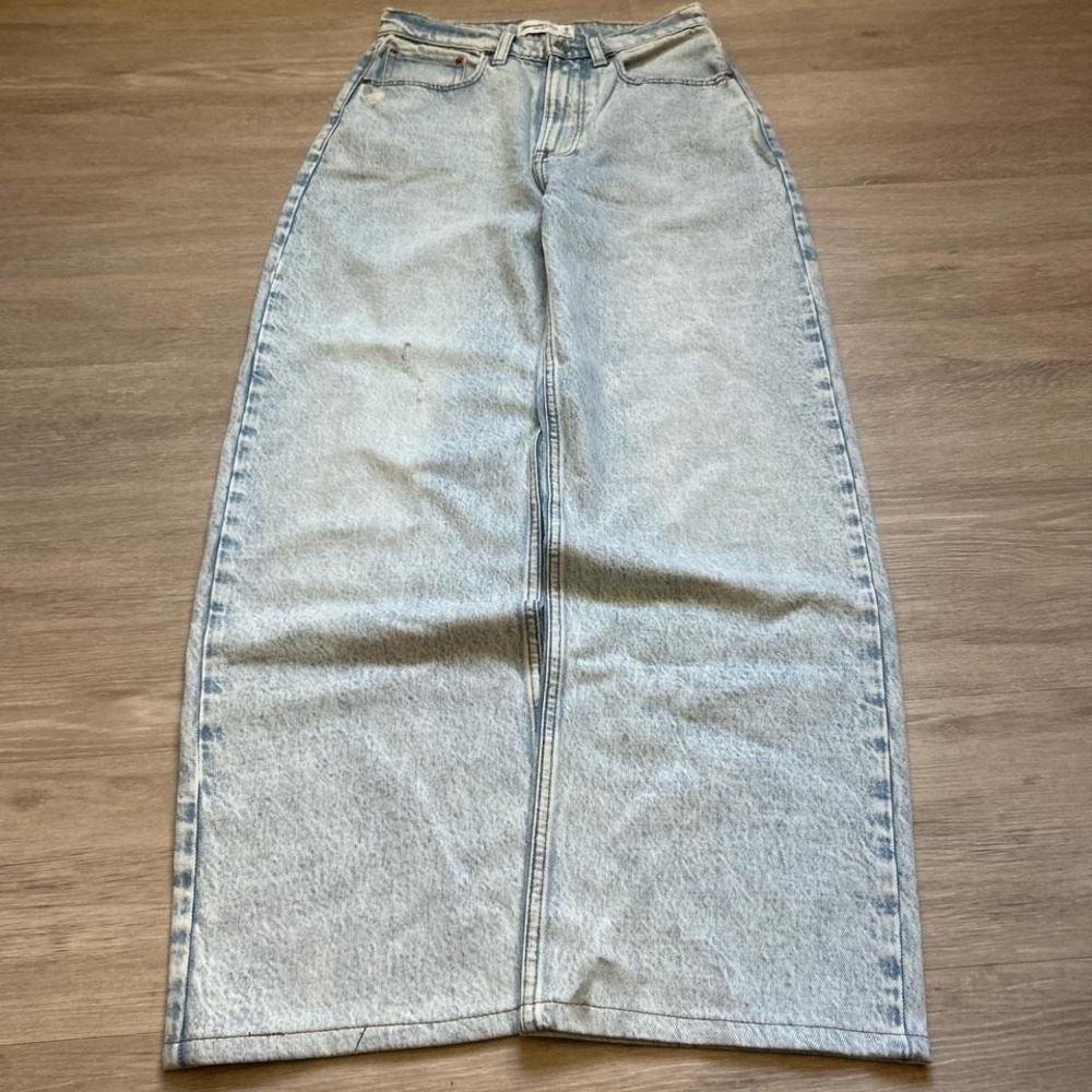 2000s Baggy Wide Leg Lightwash Denim Jeans 26x30 Abercrombie Y2K Vintage
